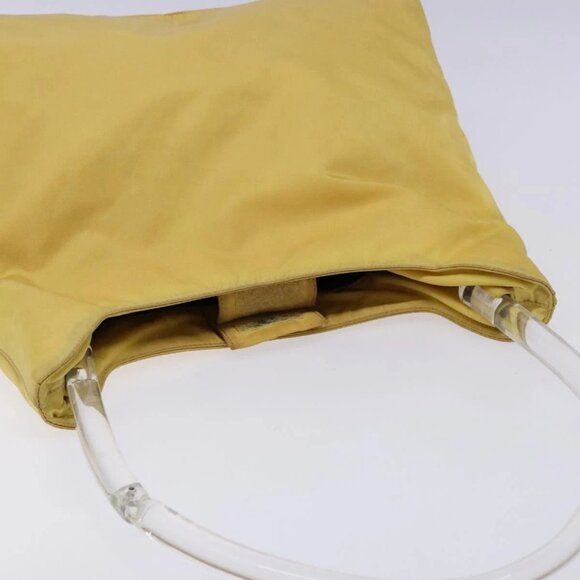 PRADA Shoulder Bag Nylon Plastic Yellow Silver Auth - Picture 7 of 16